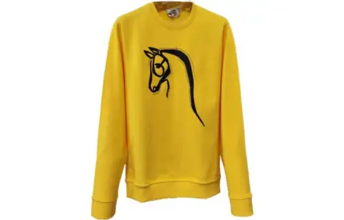 HERMES Sweatshirts Men's Lemon Crew Neck Moderate Regular
