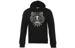 KENZO Classic Tiger Head Sweatshirts Men's Black Hooded Moderate Regular