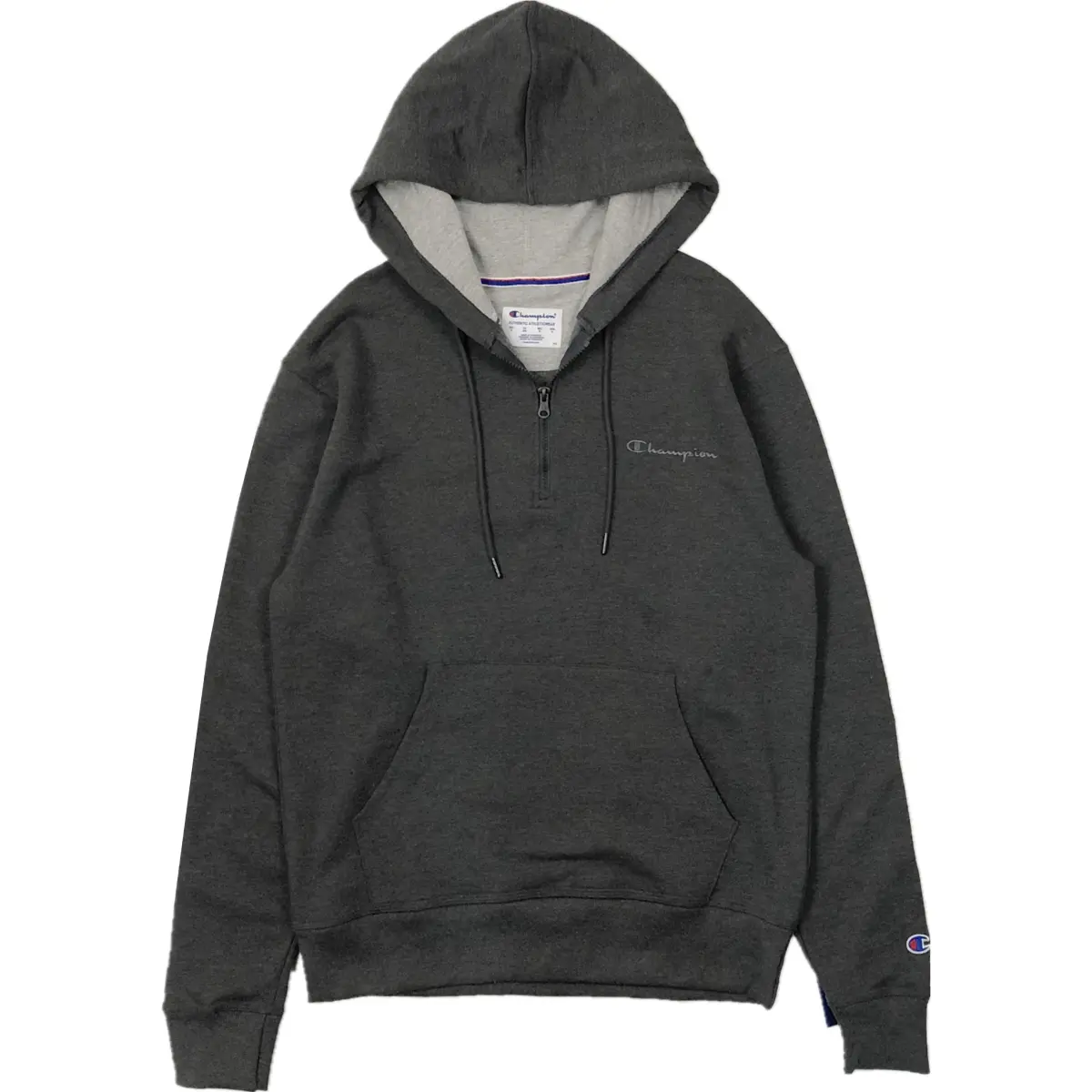 Champion Left Chest Small Script Logo Embroidery Solid Color Fleece Lined, US Version, Winter Sweatshirt Unisex