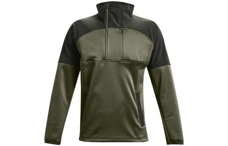Under Armour RUSH Sweatshirts Men's Army Green Stand Collar Moderate Regular