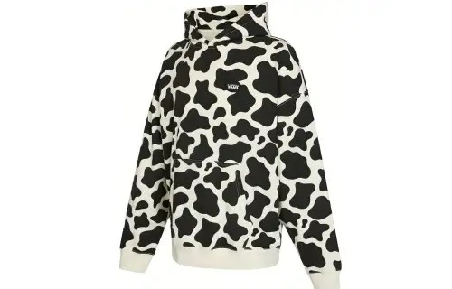 Vans Sweatshirts Unisex Black/Ivory White Hooded Moderate