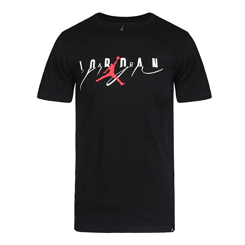 Jordan T-Shirts Men's Black Crew Neck Straight Fit