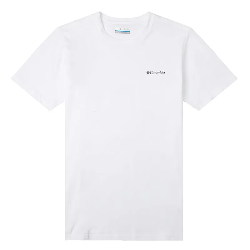Columbia T-Shirts Men's White Crew Neck Moderate Straight Fit
