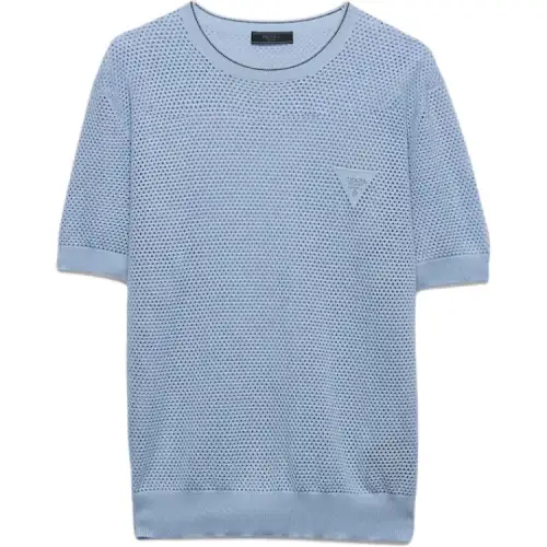 PRADA T Shirts Men's Blue Crew Neck Moderate