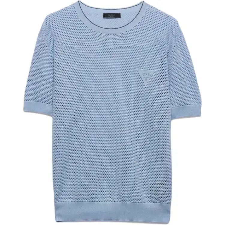 PRADA T Shirts Men's Blue Crew Neck Moderate