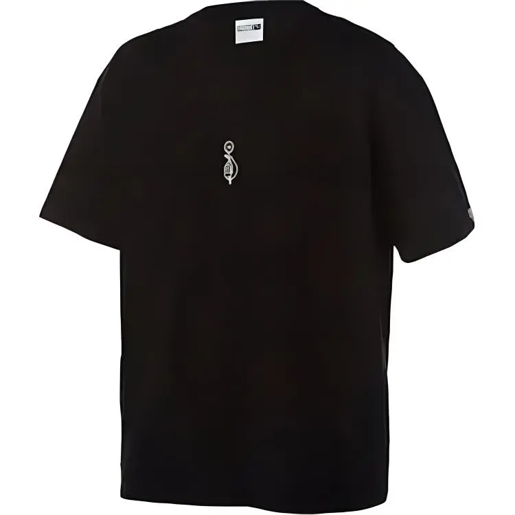 PUMA T-Shirts Men's Black Crew Neck Moderate Straight Fit