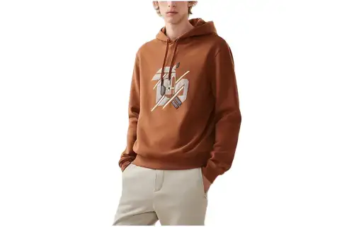 HERMES Sweatshirts Men's Brown Hooded Moderate Other
