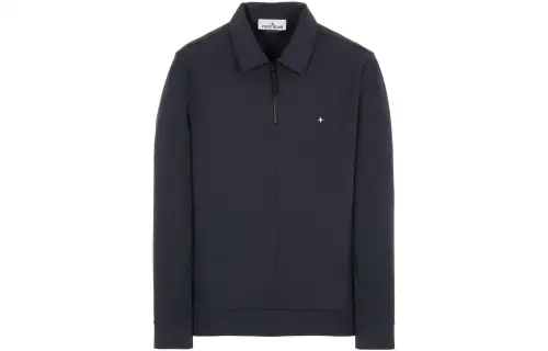 STONE ISLAND Sweatshirts Men's Dark Blue Lapel Moderate Cardigan