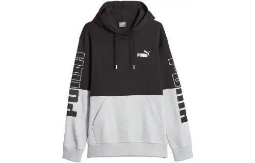 PUMA Hoodie Color Block POWER Homme Sweatshirt Men's Gray