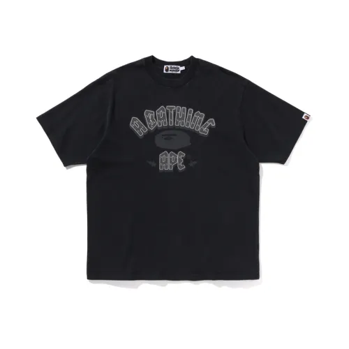 A BATHING APE ® Garment Dye Rhinestone Logo Cotton T shirt