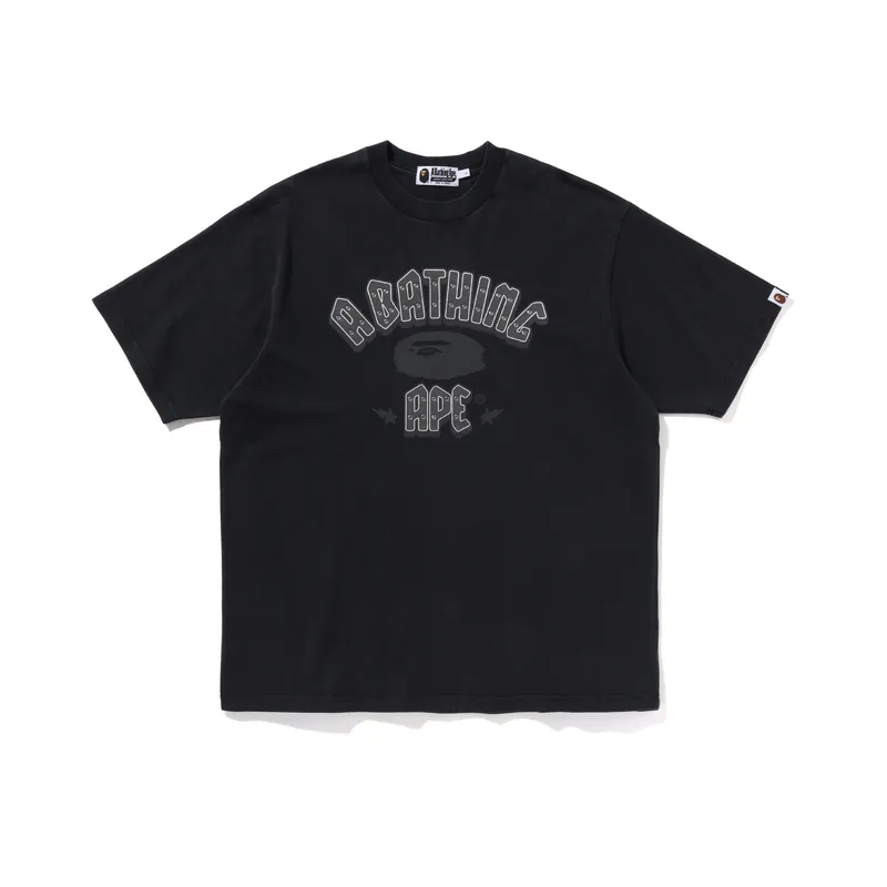 A BATHING APE ® Garment Dye Rhinestone Logo Cotton T shirt