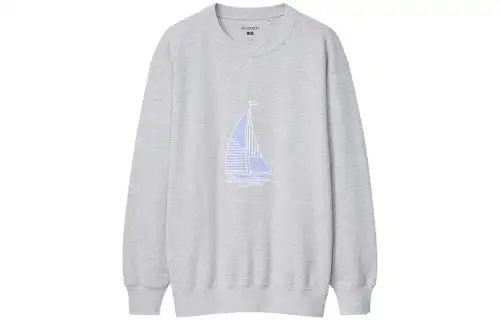 UNIQLO X JW Anderson Uniqlo Jw Anderson Co Branded Series Sweatshirts Men's Gray Crew Neck Moderate Regular