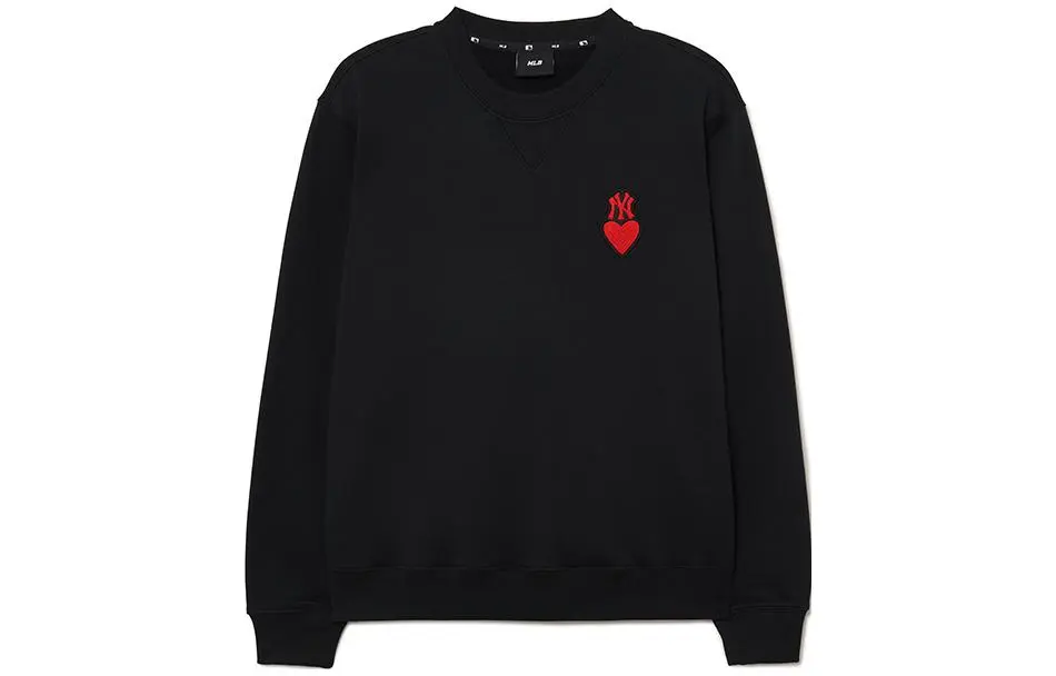 MLB Heart Sweatshirts Unisex Black Crew Neck Moderate Other