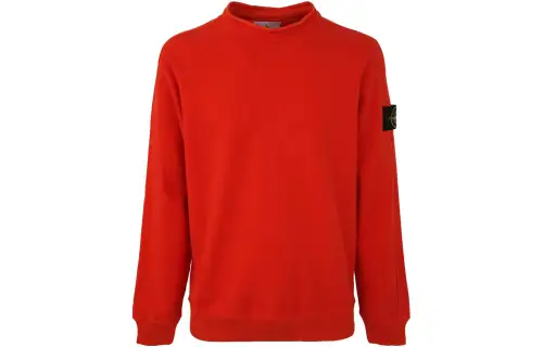 STONE ISLAND Sweatshirts Men's Orange Red Crew Neck Moderate Other