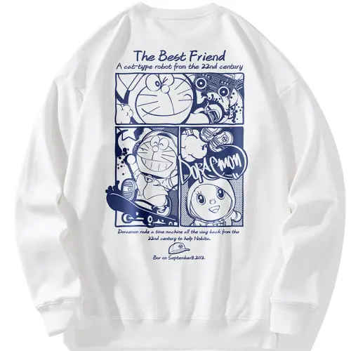 Doraemon Sweatshirts Unisex Crew Neck Moderate Plus Size