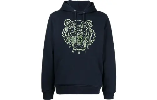 KENZO Sweatshirts Men's Blue Hooded Moderate Regular