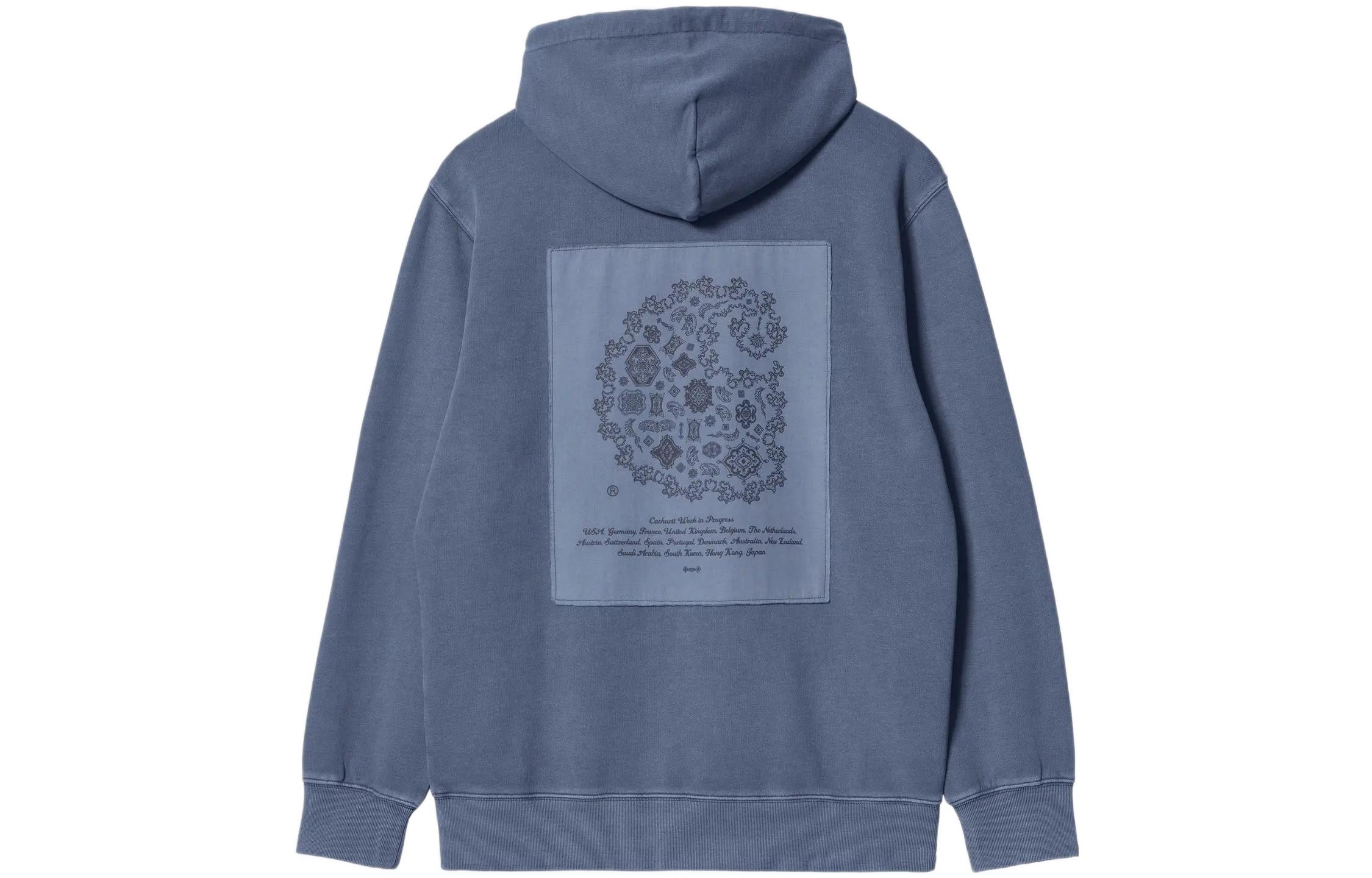 Carhartt WIP Sweatshirts Men's Gray Blue Hooded Moderate Regular