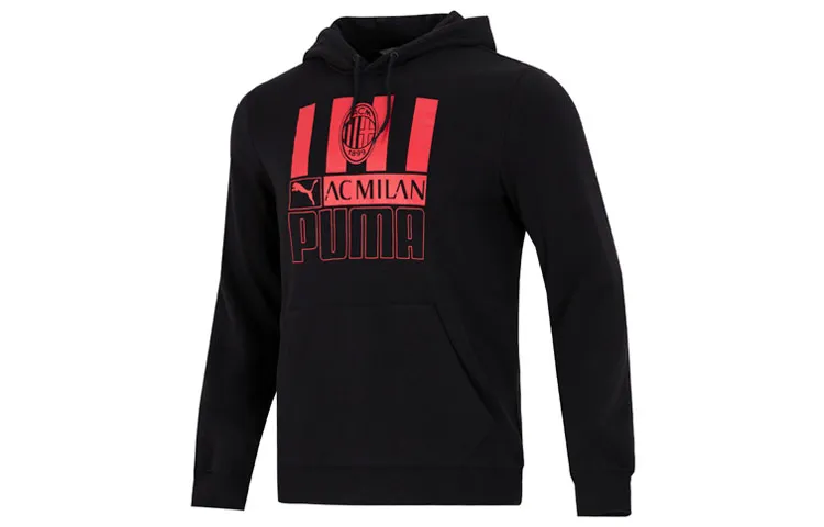 PUMA AC Milan Sweatshirts Men's Black Hooded Moderate Regular