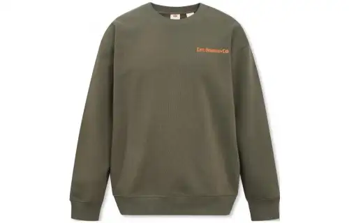 Levis Sweatshirts Men's Green Crew Neck Moderate Regular