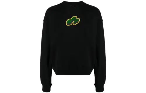 OFF WHITE Sweatshirts Men's Black Crew Neck Moderate Regular