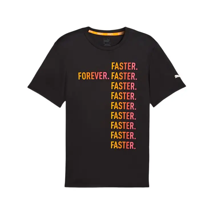 PUMA RUN FAVORITE T Shirts Men's Black Crew Neck
