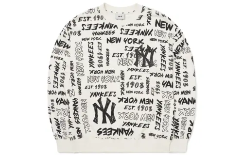 MLB New York Yankees Sweatshirts Unisex White Crew Neck Moderate Other