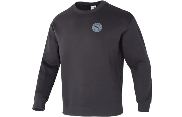 PUMA Sweatshirts Unisex Black Crew Neck Moderate Straight Fit