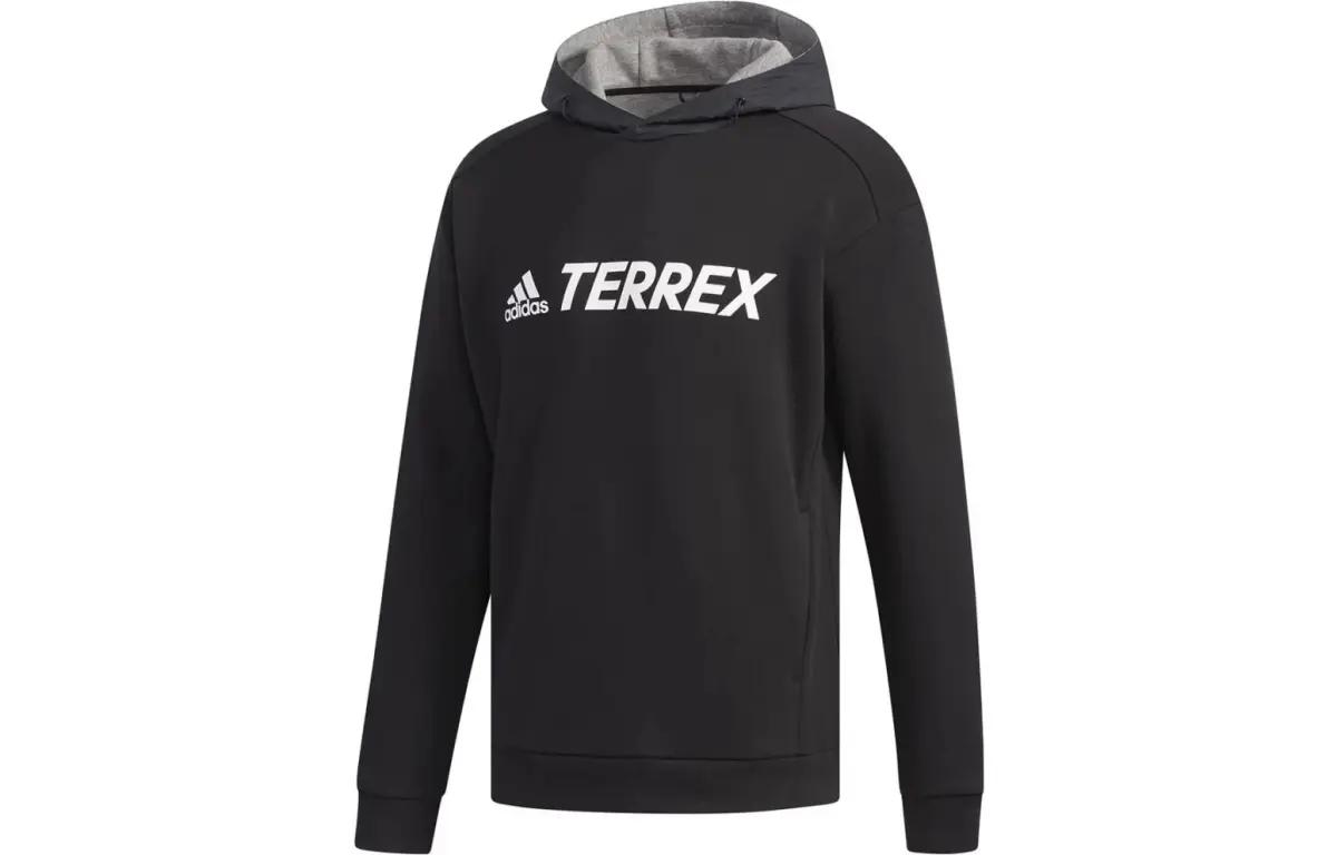 Adidas Sweatshirts Men's Black Hooded Moderate Straight Fit