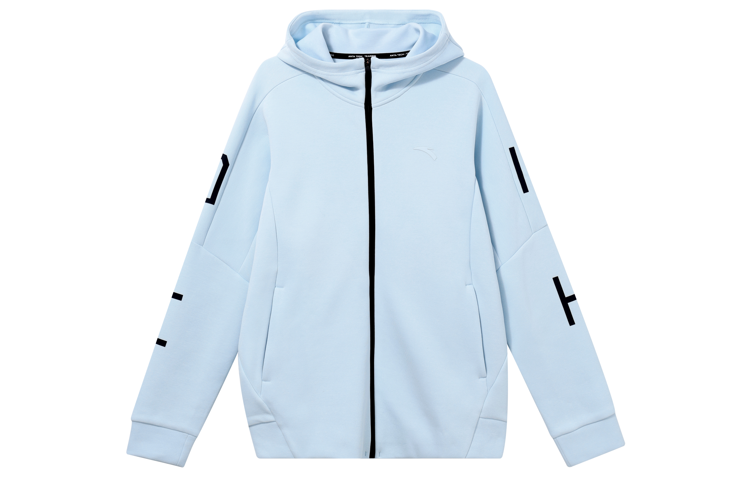 Anta Comprehensive Training Series FW22 Solid Color Striped Print Zipper Cardigan Hooded Long Sleeve Jacket Sweatshirt Men's Blue
