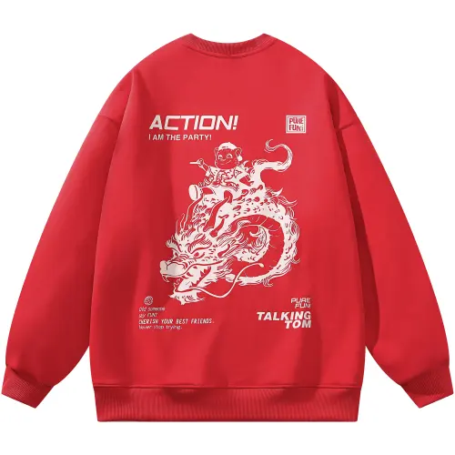 TALKING TOM Set for leisure, sweatshirt for men and women, hand painting, oversize