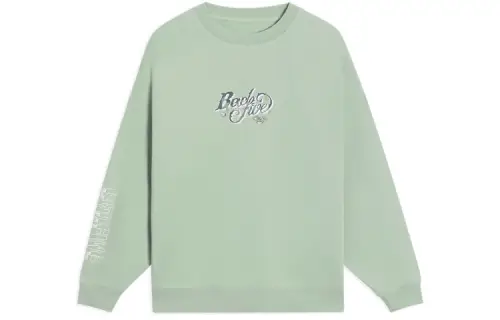 Li Ning BADFIVE Sweatshirts Men's Green Crew Neck Moderate Regular