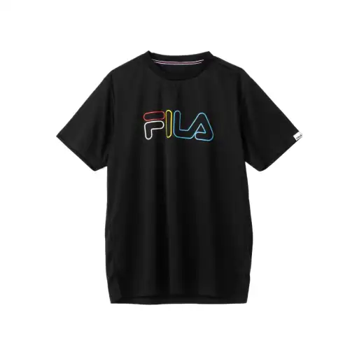FILA T Shirts Unisex Black Crew Neck Moderate