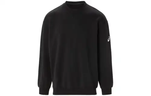 ASICS Sweatshirts Men's Black Crew Neck Moderate Regular