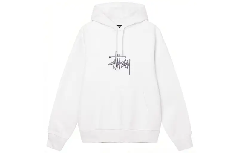 Stussy Sweatshirts Unisex White Hooded Moderate Regular