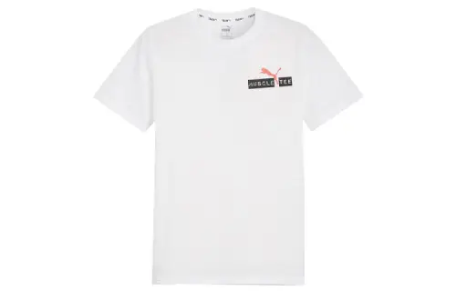 PUMA X Sue Tsai T Shirts Men's White Crew Neck Moderate Straight Fit