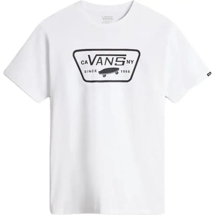 Vans T Shirts Men's White Crew Neck Moderate Straight Fit