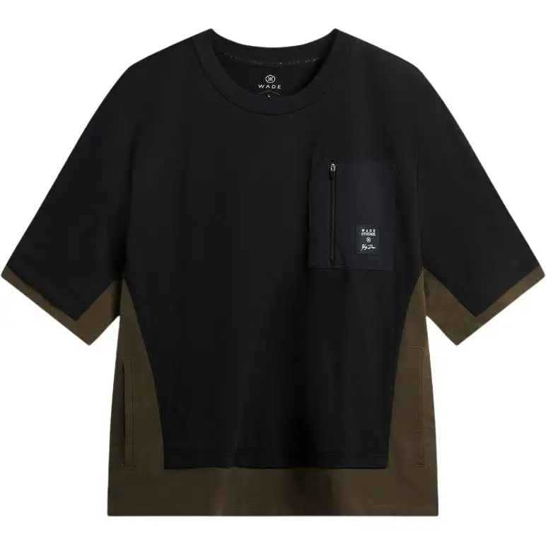 Li Ning T Shirts Men's Black Crew Neck Moderate Straight Fit