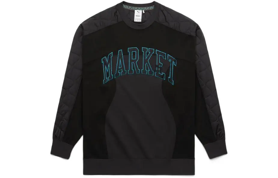 PUMA X Market Joint Series Sweatshirts Men's Black Crew Neck Moderate Regular