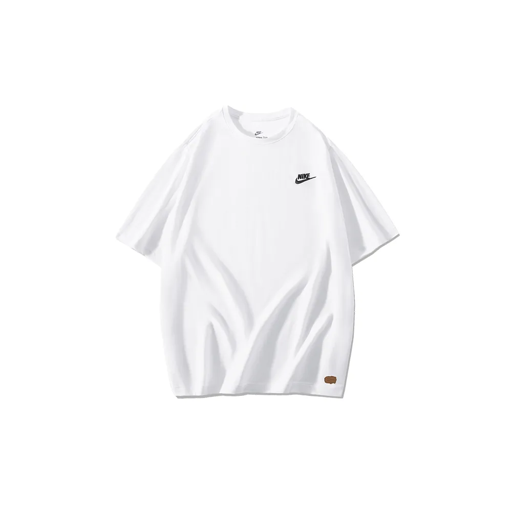 Nike T Shirts Men's White Crew Neck Moderate Straight Fit