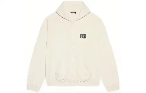 Balenciaga Sweatshirts Men's White Hooded Moderate Regular