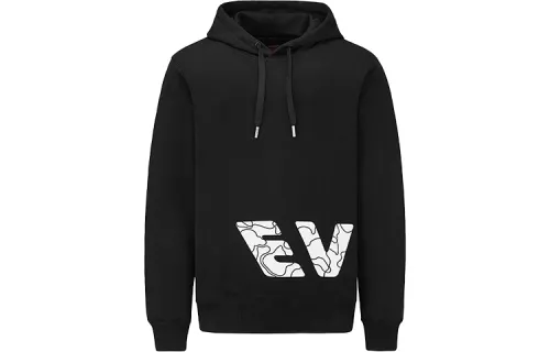 EVISU Sweatshirts Men's Black Hooded Moderate Regular