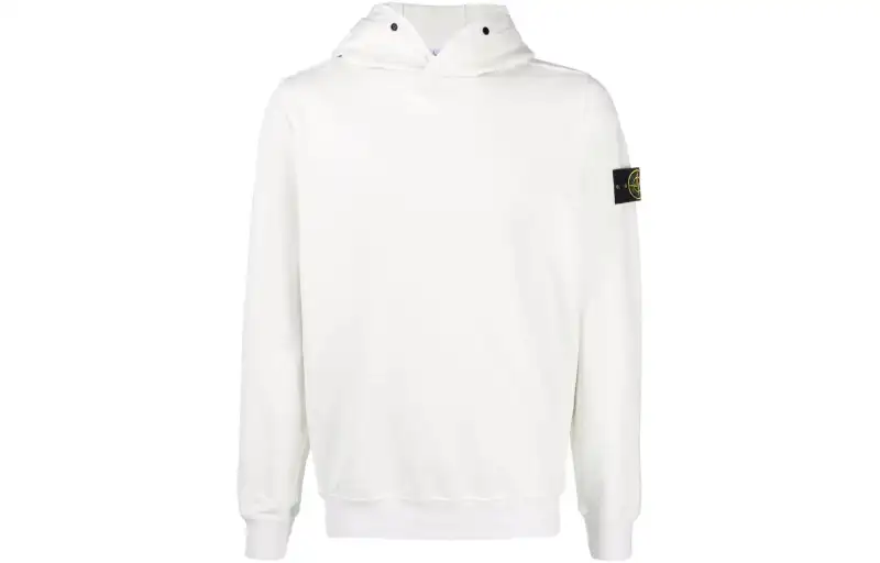 STONE ISLAND Sweatshirts Men's White Hooded Thickened