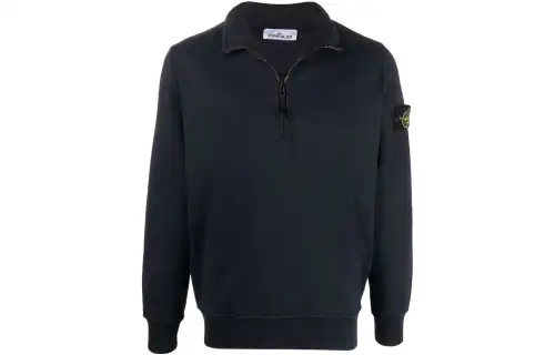 STONE ISLAND Sweatshirts Men's Marine Blue Stand Collar Moderate