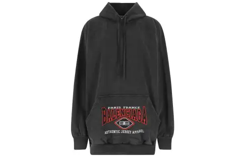 Balenciaga Sweatshirts Men's Black Hooded Moderate