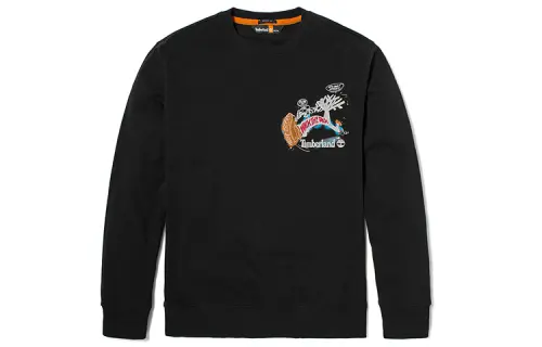 Timberland Sweatshirts Unisex Black Crew Neck Moderate Other