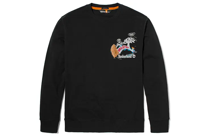 Timberland Sweatshirts Unisex Black Crew Neck Moderate Other