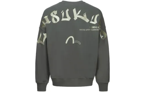 EVISU Sweatshirts Men's Gray Crew Neck Moderate Regular