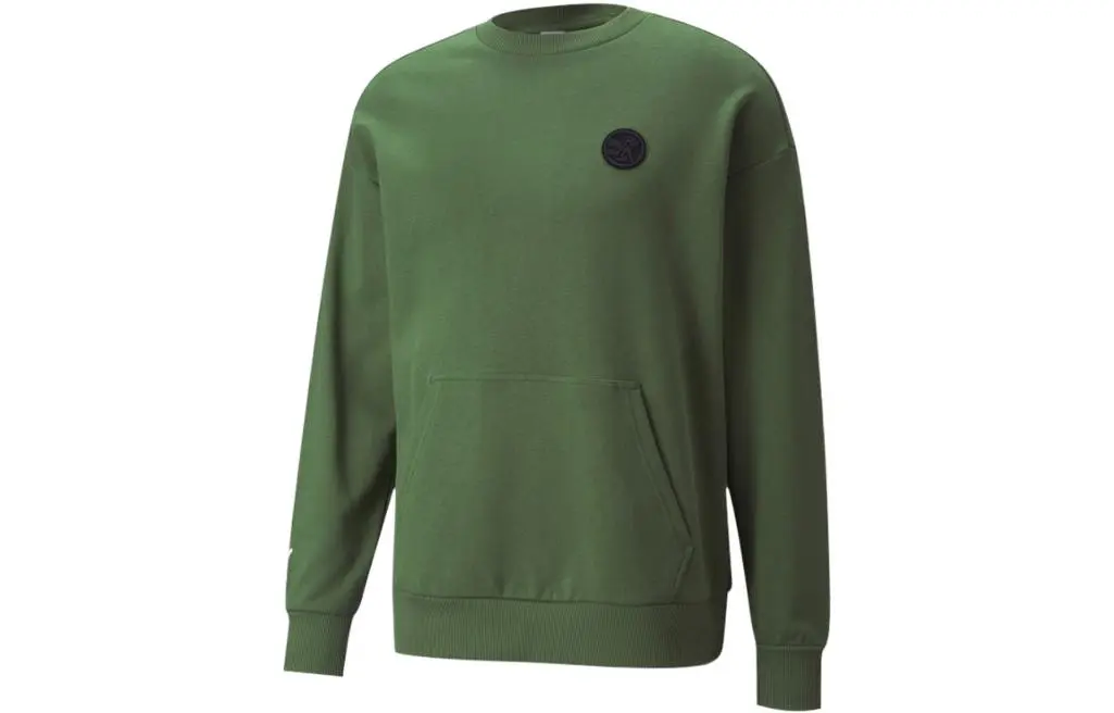 PUMA Sweatshirts Unisex Green Crew Neck Moderate Regular