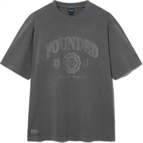 FILA T Shirts Unisex Dark Gray Crew Neck