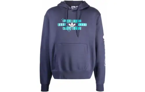 Adidas Originals Sweatshirts Men's Blue Hooded Moderate Regular